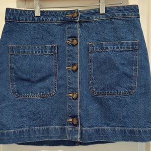 Free People High Rise Denim Skirt